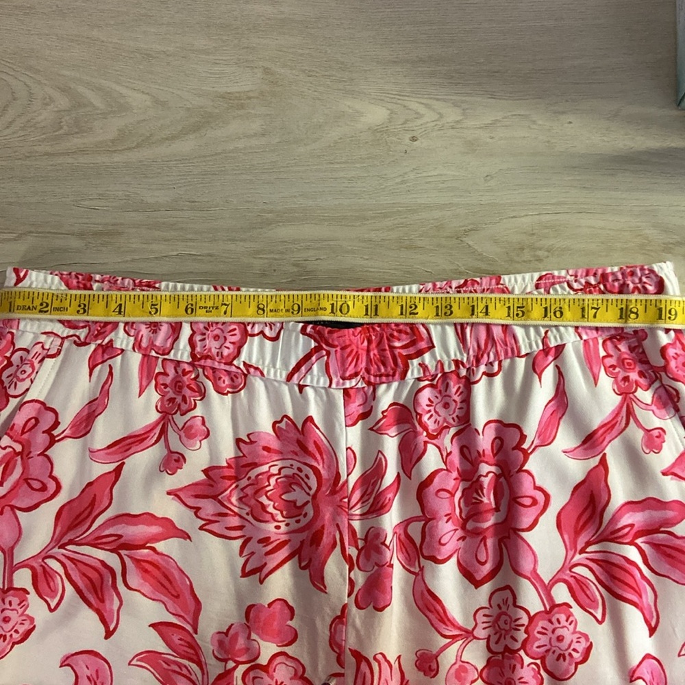 Talbots Pink and Red Floral Cropped Pants, Size XL - Picture 8 of 9